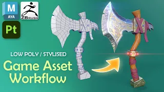 3D Game Asset Creation Full Process - Stylised Axe