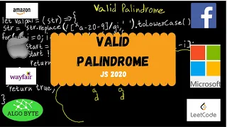 Facebook Apple s VALID PALINDROME LeetCode step by step optimized 2 solutions JAVASCRIPT