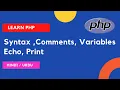 Php syntax commennts variables print echo in hindi urdu