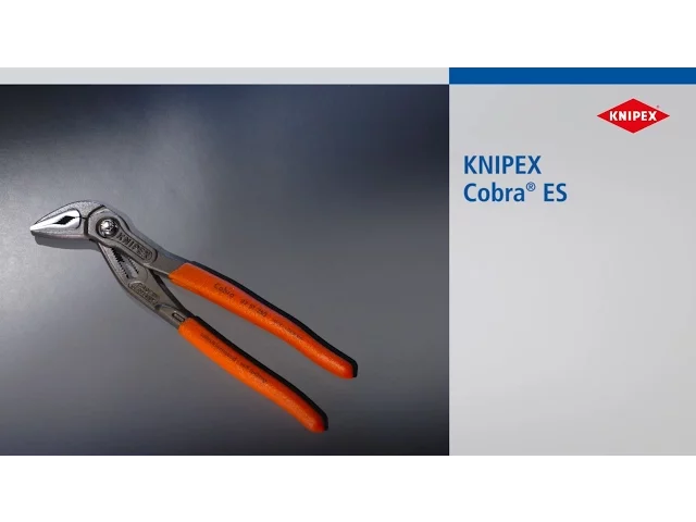 Клещи раздвижени Cobra ES, червена ръкохватка 180мм, Knipex, KNIPEX, K8751180 на фона с надпис KNIPEX