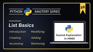 Python Lists in Hindi Creating Accessing Modifying Adding Removing in list Python Tutorial