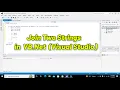 how to join two strings in vb net concatenation of two strings in visual basic net