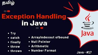 Java Exception Handling Try Catch Finally Throw Throws Tamil