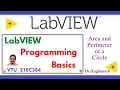 Expt 12 Demonstrate how to create basic VI which calculates area and perimeter of a circle