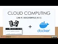 Cloud Computing - Lab 4 1 Building a Docker Image