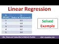 Linear Regression Algorithm - Solved Numerical Example in Machine Learning by Mahesh Huddar