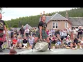 Strongwoman Lily Riley from Australia lifts the 733 lbs Scottish Dinnie Stones at Potarch in 2026