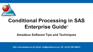 SAS Tip Conditional Processing in SAS Enterprise Guide