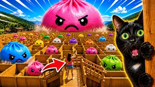 ¡ENCONTRAMOS UN LABERINTO DE DUMPLINGS SQUISHY SORPRESA EN LA VIDA REAL!