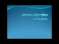 Operators of Genetic Algorithm in Hindi