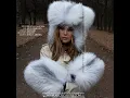 Arctic Marble Fox Fur Set for Women - Teddy Hat Mittens