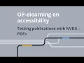 Testing publications with NVDA PDFs