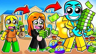 Cada Segundo +1 DINERO y pase de POBRE a MILLLONARIO en Roblox!