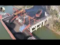 Download Lagu Barges Loading and unloading 8000 tons of coal, barges without conveyors