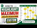 How to highlight maximum value in each row using custom conditional formatting