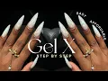 Elegant Simple Gel X Nails at Home EASY Marble Nails gel x nails tutorial