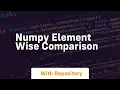 numpy element wise comparison