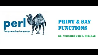 PERL print say functions in Perl