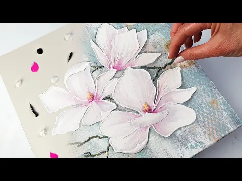 Download MP3 You HAVE to See how I made this TEXTURED Magnolia Art - EASY and FUN | AB Creative Tutorial