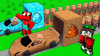 FÁBRICA de Coche 1$ POBRE vs COCHE 1.000.000$ RICO en MINECRAFT!