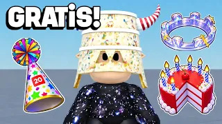 RÁPIDO! CONSIGUE FÁCIL TODOS LOS ITEMS GRATIS del CUMPLEAÑOS 20 de Roblox.