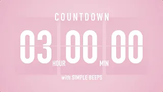 3 Hour Countdown Timer Flip Clock With Simple Beeps 