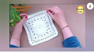 كروشيه أجمل وحدة مربع جرانى بأى حجم قناة كروشيه كافيه  كروشيه أجمل وحدة مربع جرانى بأى حجم قناة كروشيه كافيه