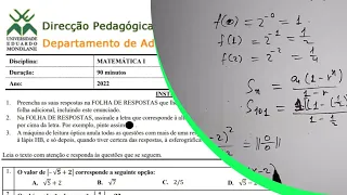 Correção completa do exame de matemática-I || UEM-2022.