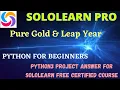 pure gold and leap year python3 for beginners project answer python3 project answer sololearn pro
