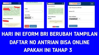 Download EFORM BRI CO ID TAHAP 3 BERUBAH BISA DAFTAR NO ANTRIAN SECARA ONLINE MP3