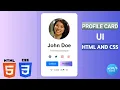 How to Make Profile Card in HTML CSS Profile Card UI Design CodeVal Tutorial