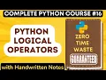 Python Logical Operators with Handwritten Notes Python Tutorial -
