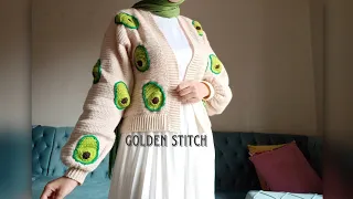 Avocado Crochet Jacket Without Armholes Any Size Easy And Simple For Beginners 
