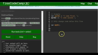 Concatenating Strings with the Plus Equals Operator freeCodeCamp Basic Javascript