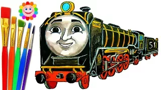 How to DRAW TRAIN Thomas and Friends Coloring Pages HIRO Train FOR KIDS