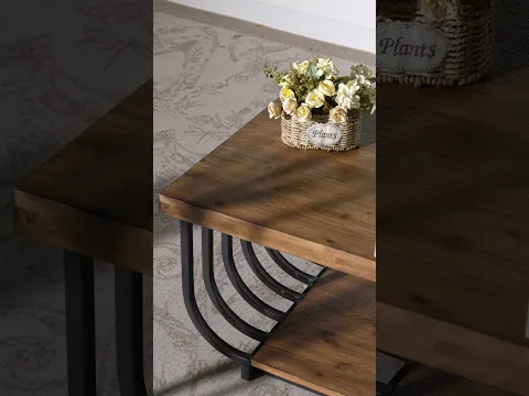 The Coffee Table That Layers Itself | Tribesigns Industrial Wood & Iron Coffee Table