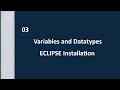 Variable and Data types in java eclipse installation for windows mac and linux working with eclipse