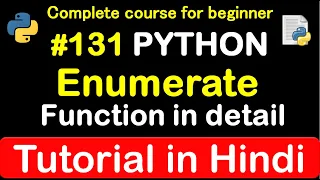 what is Enumerate function in python Complete Python tutorial 2020