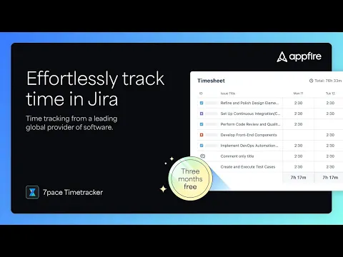 watch 7pace Timetracker for Jira (Timesheets & Time Tracking) video