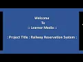 Python Mini Project Online Railway Seat Reservation System using GUI-Python tkinter