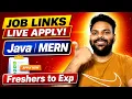 100 Jobs Live Apply MERN Java Software Engineer Fresher Experienced