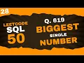 Find the Biggest Single Number in SQL Master GROUP BY HAVING LeetCode SQL