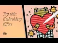 Try this Embroidery Effect for your Drawings - Lake Coloring Books Journal