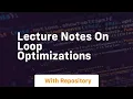 lecture notes on loop optimizations