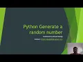 7 - Python Generate a random number