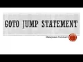 GOTO Statement jumping statements C programming language Malayalam Tutorial