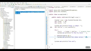 Java exception handling 2 Arithmetic Exception