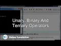 Unary Binary and Tenary operators Computer Science Lecture Sabaq pk
