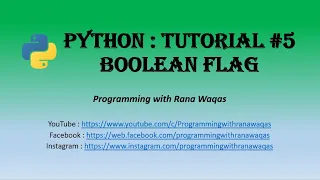 Python Booleans in python Use of Flag in programming Python Data Science