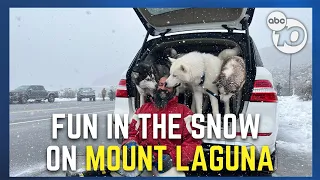 Snow in Mount Laguna creates a winter wonderland for visitors